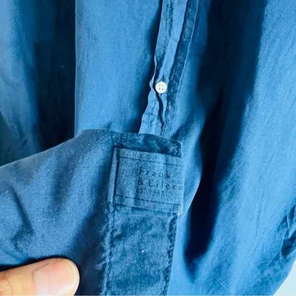 Frank & Eileen Rory Woven Long Dress in Navy Blue 100% Organic Cotton Size XL - Picture 5 of 10